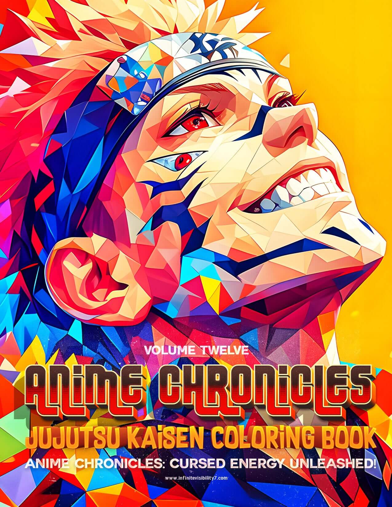 Jujutsu Kaisen Coloring Book Vol 12 cover featuring vibrant character art, emphasizing creativity and stress relief for fans.