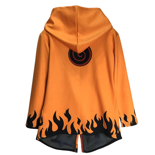 Naruto Uzumaki Cosplay Hooded Cardigan Trench Coat Bandai cotton streetwear unisex spring autumn