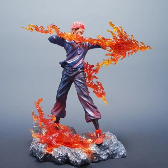 A highly detailed 30cm Ryomen Sukuna Figure made of premium PVC, showcasing the Jujutsu Kaisen King of Curses in a dynamic stance for desktop decoration.