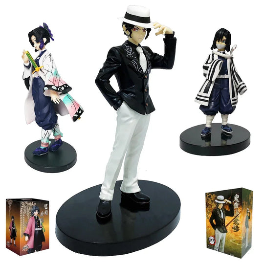 High-quality Demon Slayer Figures featuring Tanjiro Kamado, Nezuko, Zenitsu, and Inosuke in dynamic action poses for anime collection.