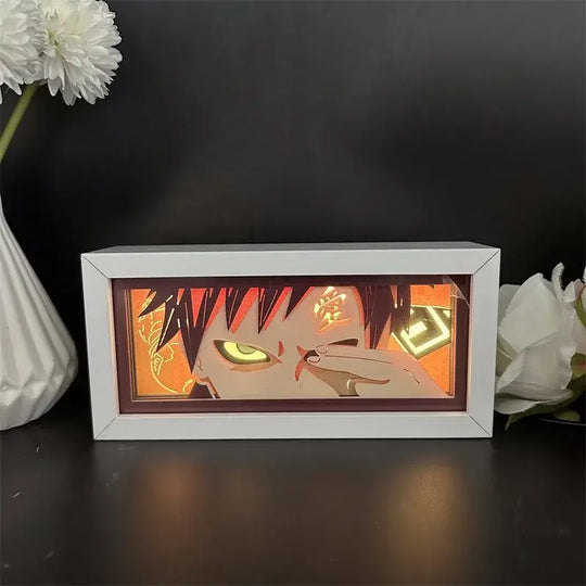 Naruto Uchiha Sasuke 3D Anime LED Light Box glowing in dark bedroom anime room decor