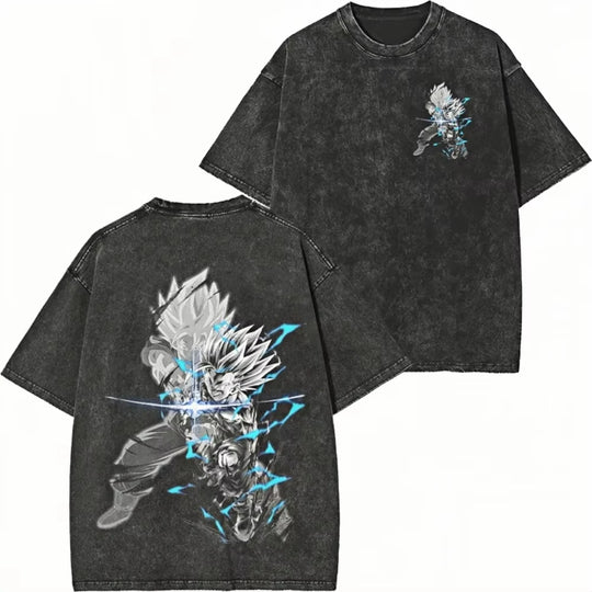 Dragon Ball Goku Majin Buu Washed Graphic T-Shirt worn lifestyle Y2K streetwear anime fashion
