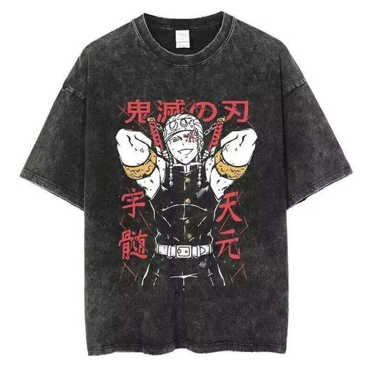 Demon Slayer Rengoku Flame Hashira Anime T-Shirt featuring bold graphic design in breathable cotton.