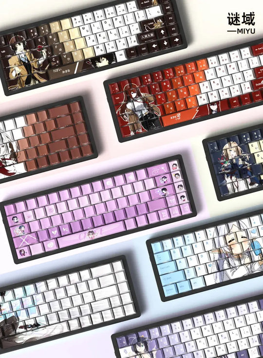Miyu 129-Key OEM PBT Translucent Keycaps installed custom mechanical keyboard setup full set