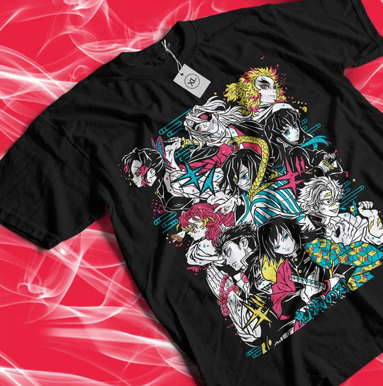 Close-up of Demon Slayer Hashira Y2K Children Cotton T-Shirt Hashira print cotton detail quality