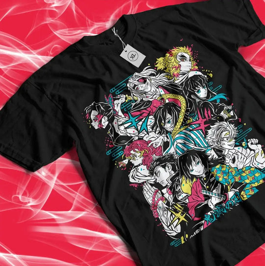 Close-up of Demon Slayer Hashira Y2K Children Cotton T-Shirt Hashira print cotton detail quality