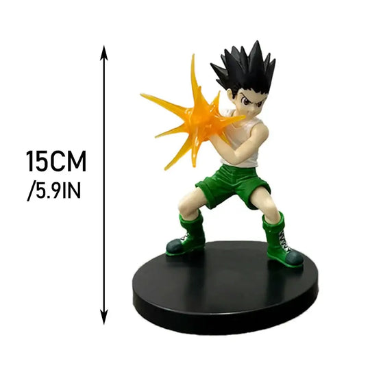 High-quality Hunter x Hunter Anime Figures featuring Gon Freecss, Killua Zoldyck, and Kurapika in dynamic action poses for adult room decor.