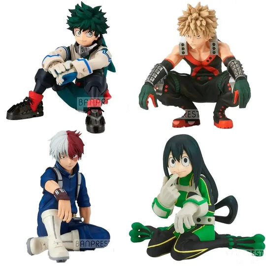 A highly detailed 18cm My Hero Academia Anime Figure made of PVC, featuring action poses of All Might, Deku, and Bakugo for collectors.