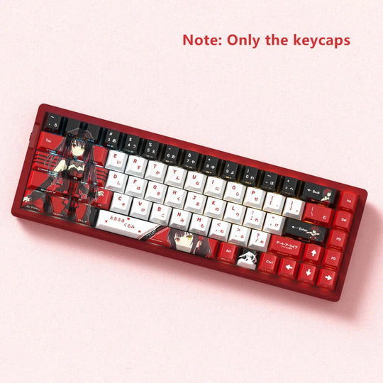 Cherry Profile Anime Japanese PBT Keycaps Side-Engraved installed custom mechanical keyboard