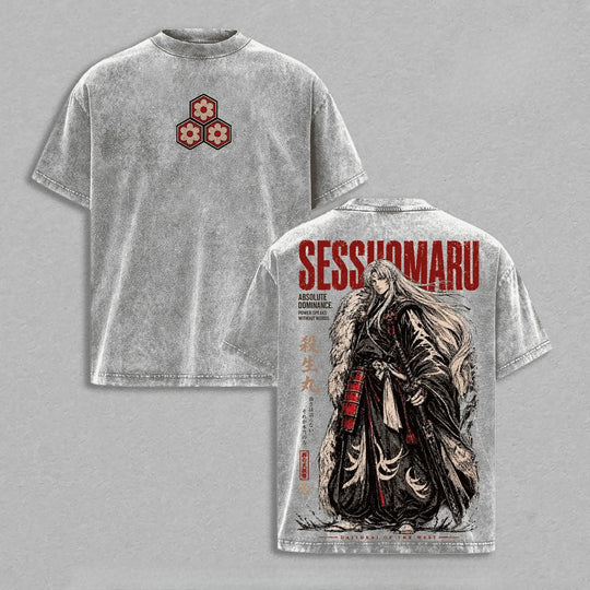 Sesshomaru Inuyasha Vintage Washed Oversized T-Shirt featuring Great Dog Demon artwork