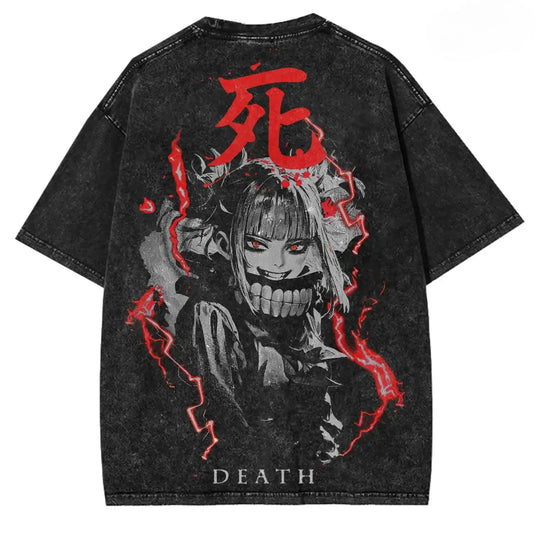 Himiko Toga My Hero Academia Vintage Washed T-Shirt featuring bold graphics and vintage wash design.