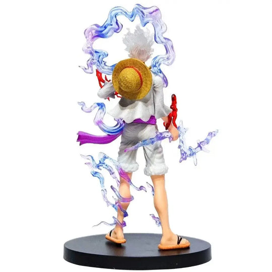 A highly detailed 19cm Nika Luffy Action Figure made of premium PVC, showcasing the Joy Boy Sun God Gear 5 transformation.