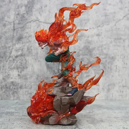 A premium Might Guy Luminous Figure showing the Night Guy Eight Inner Gates attack, glowing vibrantly on a gaming desktop.