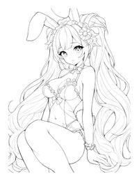 Anime Coloring Wonderland: Bunny Girls Coloring Book for Adults Volume 1