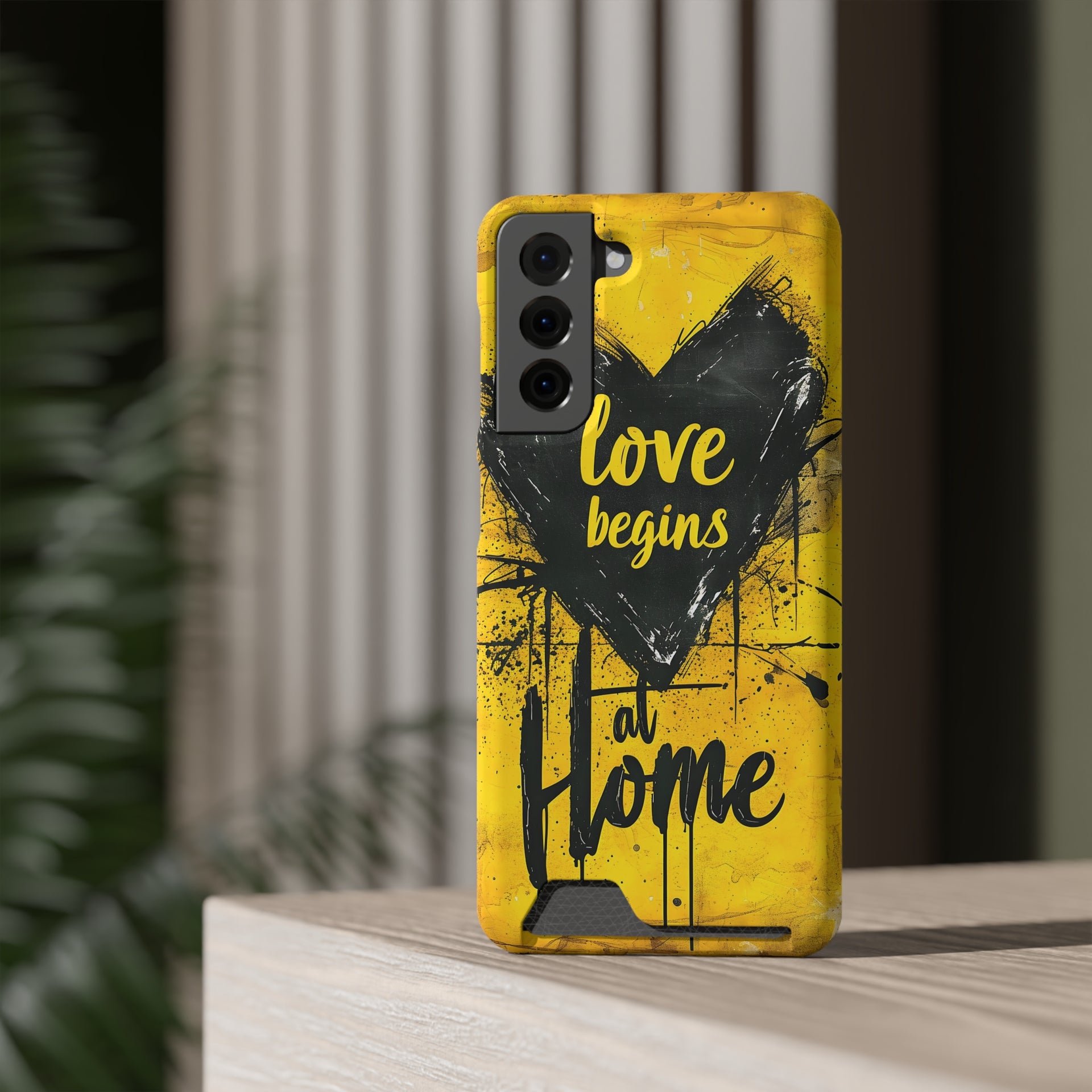 Zen on the Go: "It's All Good" Phone Case with Card Holder - Cool Vibes, Effortless Style