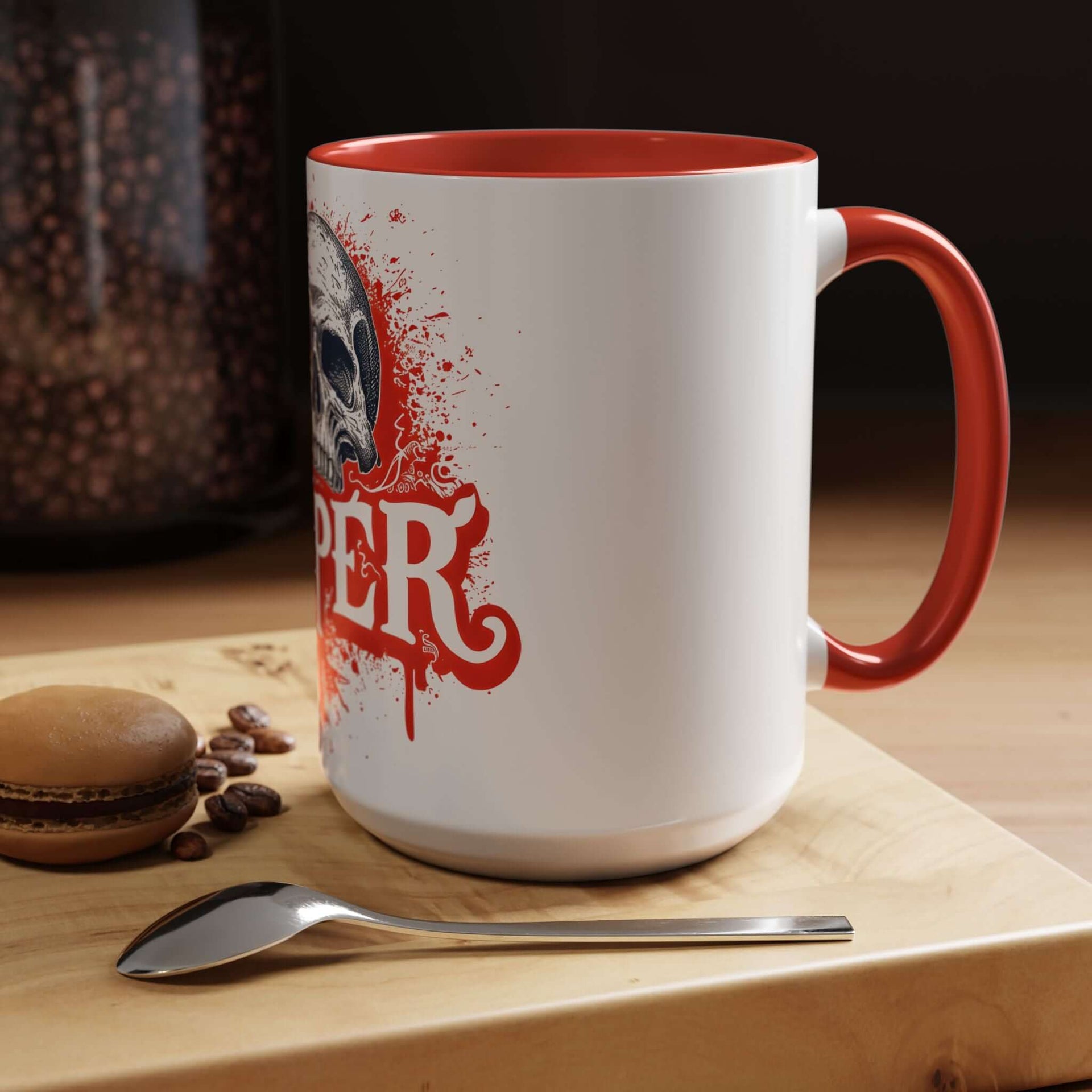 Ripper Skull Halloween Coffee Mug (11oz, 15oz) – Perfect for Spooky Sips