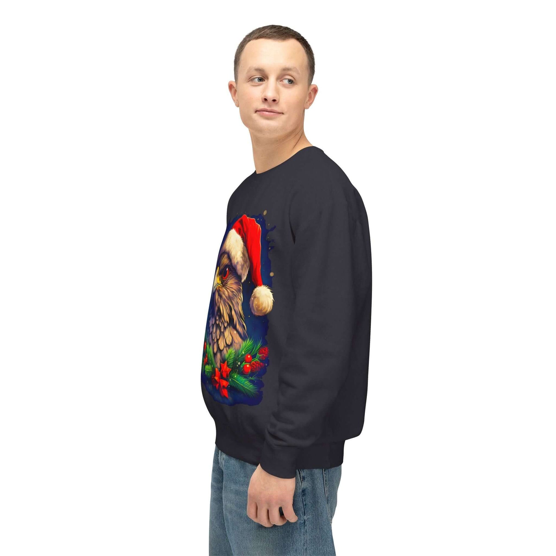 Majestic Eagle Christmas Crewneck Sweatshirt - A Regal Holiday Gift 🎁