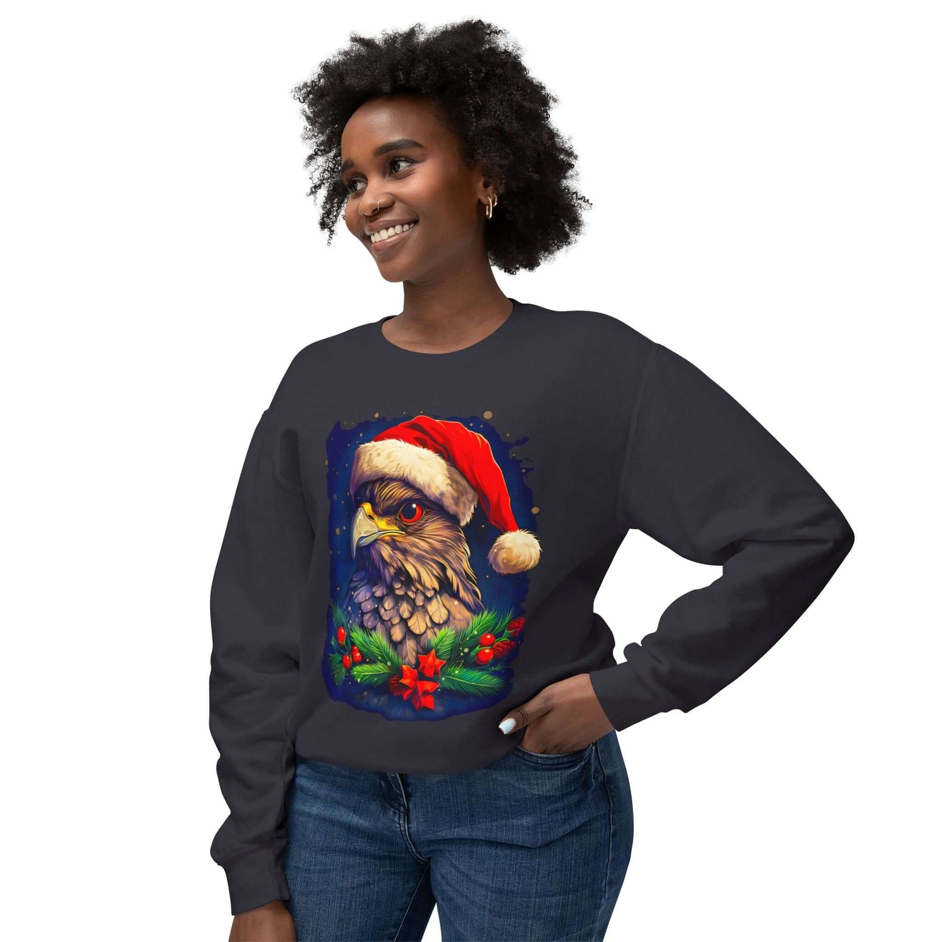 Majestic Eagle Christmas Crewneck Sweatshirt - A Regal Holiday Gift 🎁