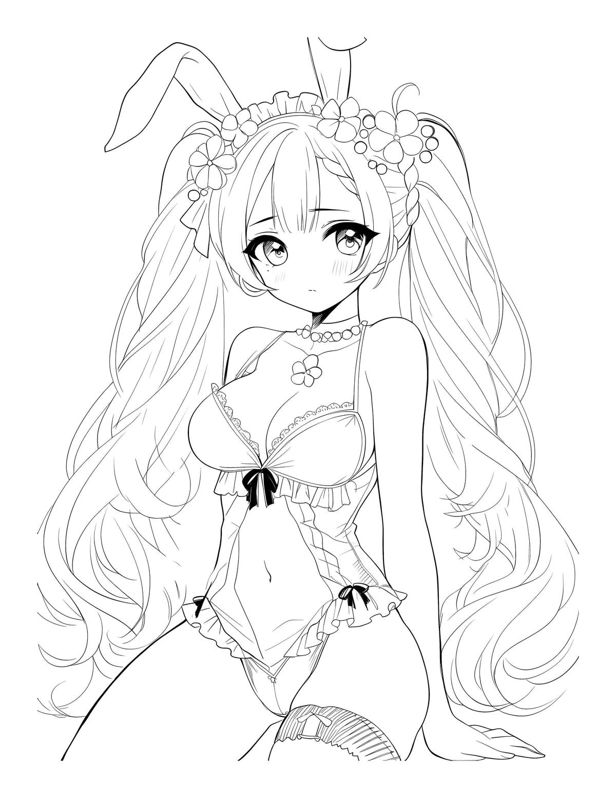 Anime Coloring Wonderland: Bunny Girls Coloring Book for Adults Volume 1