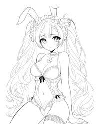 Anime Coloring Wonderland: Bunny Girls Coloring Book for Adults Volume 1