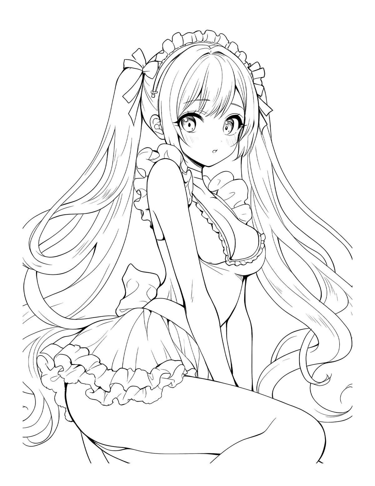 Waifu Dreams: Anime Made Girl Coloring Book for Adults: 60 Stunning Scenes Volume 1