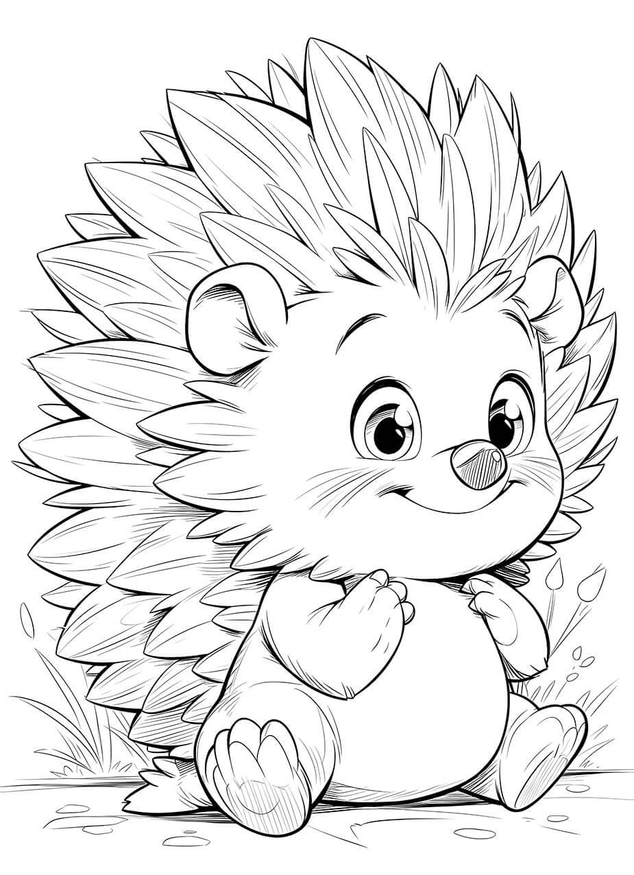 Adorable Hedgehog Coloring Page - Prickly Cute Fun! 🦔 | Infinite Visibility
