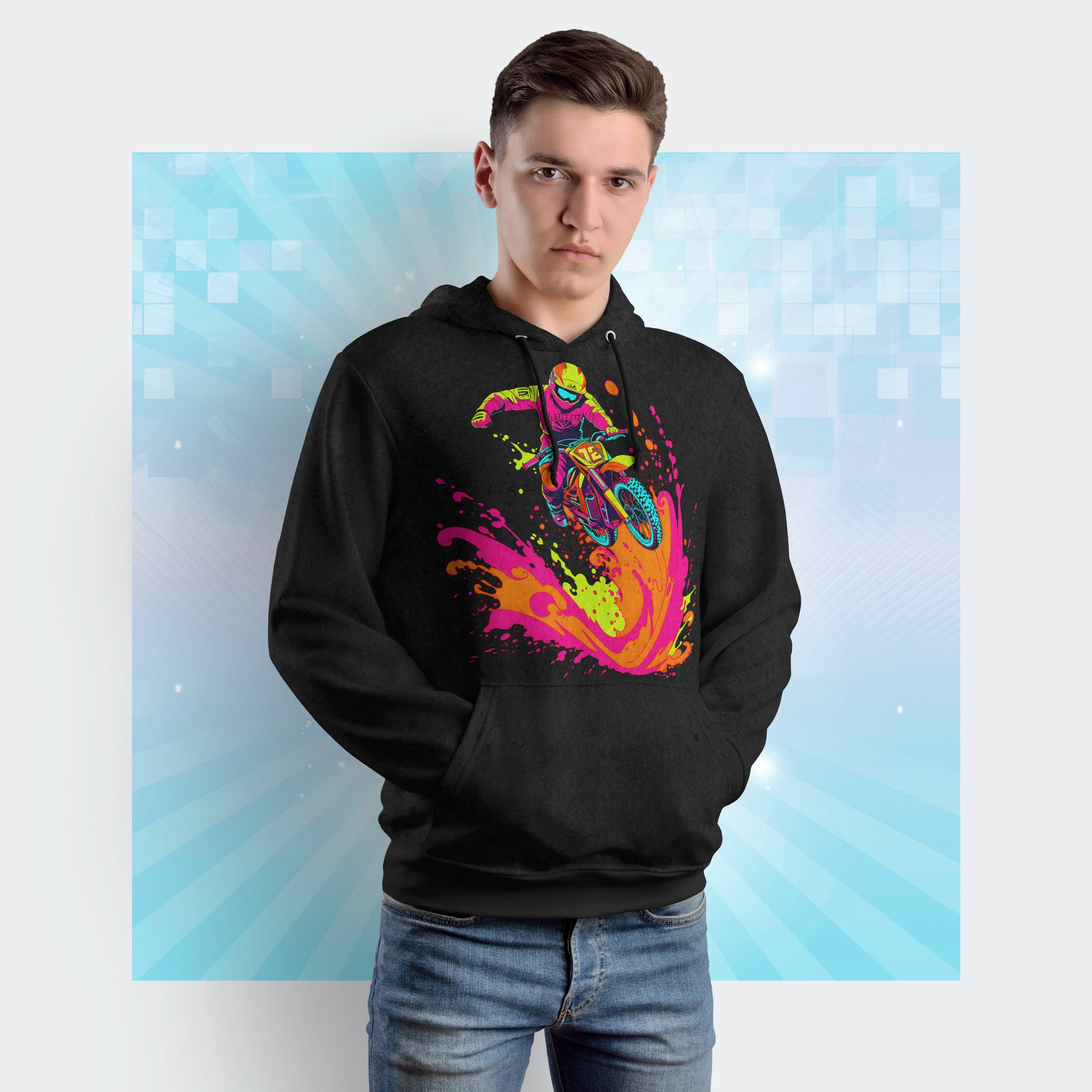 Adrenaline Rush Hoodie - Unleash Your Inner Athlete Men's Sports Warmup Hoodie (AOP)