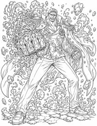 Akainu One Piece Coloring Page Magma Admiral Fist of Justice