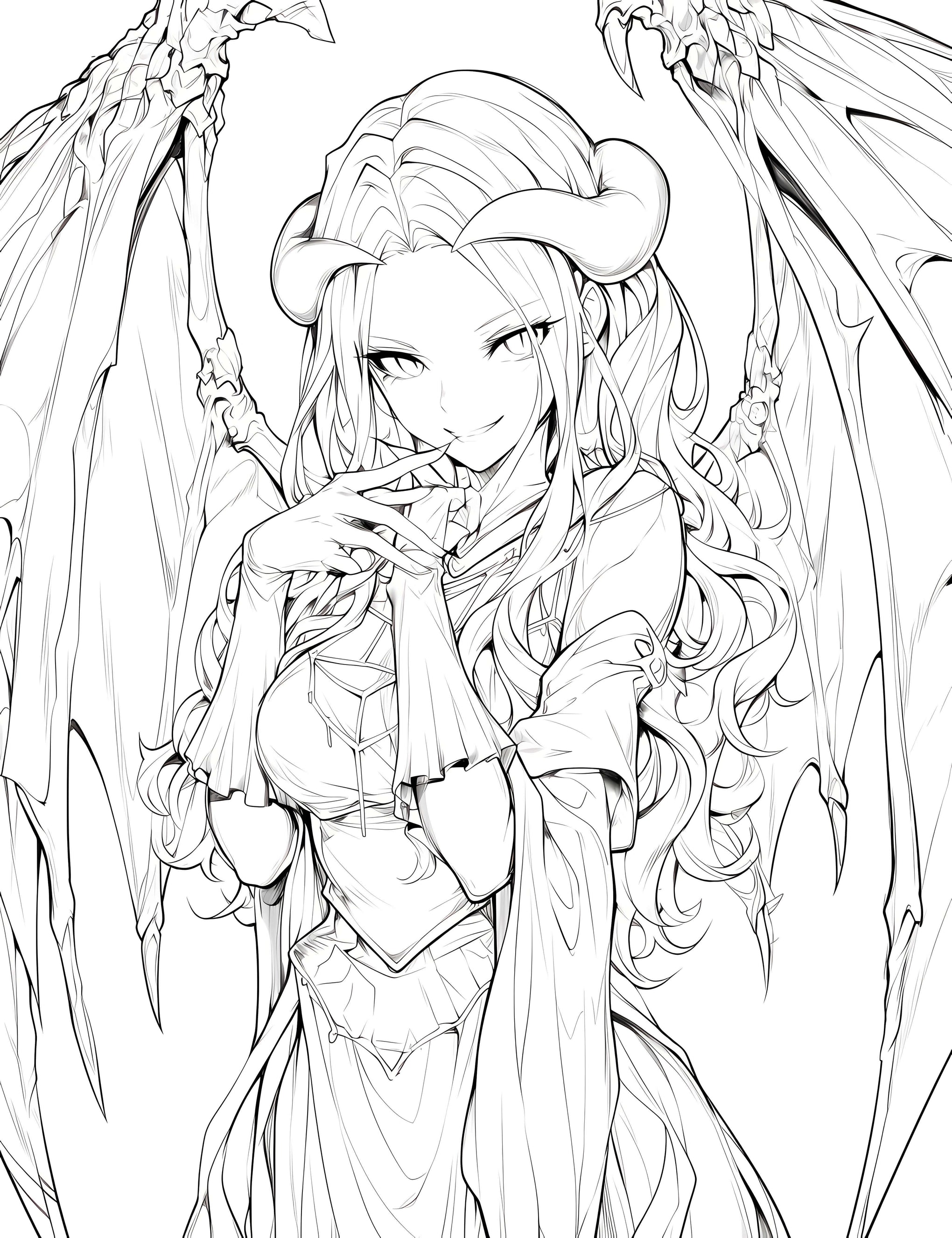 Albedo: Overlord's Temptation - Anime Coloring Page | Infinite Visibility