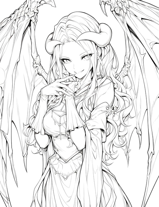 Albedo: Overlord's Temptation - Anime Coloring Page | Infinite Visibility