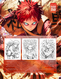 Anime Action Stars Coloring Book Vol 2 cover showcasing vibrant manga art with dynamic characters for teens and adults.