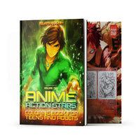 Anime Action Stars Coloring Book Vol 2 with 60 new pages for teens and adults featuring dynamic manga art.