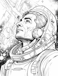 Astronaut in Space Adult Coloring Page - Infinite Visibility 🚀👨‍🚀
