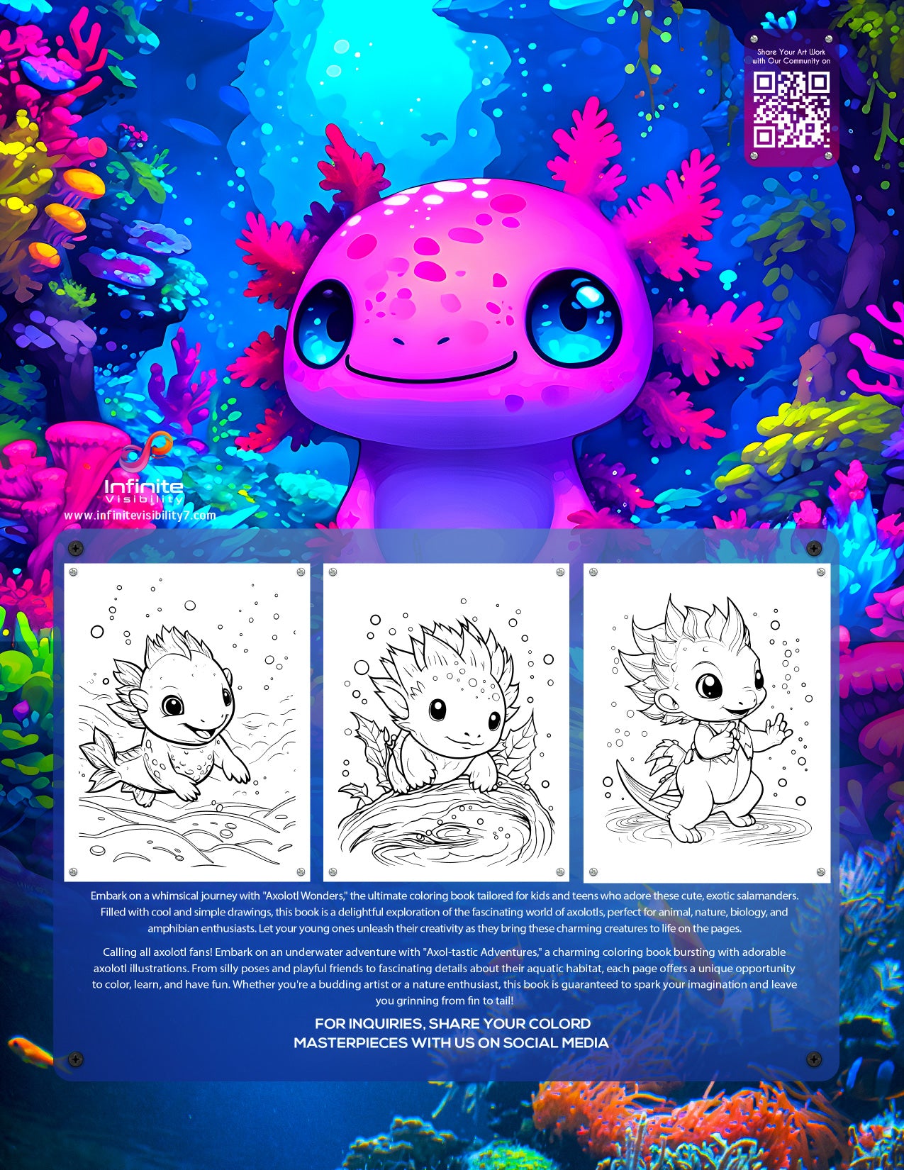 Axol-tastic: A Whimsical Axolotl Coloring Book for Kids and Teenagers PDF