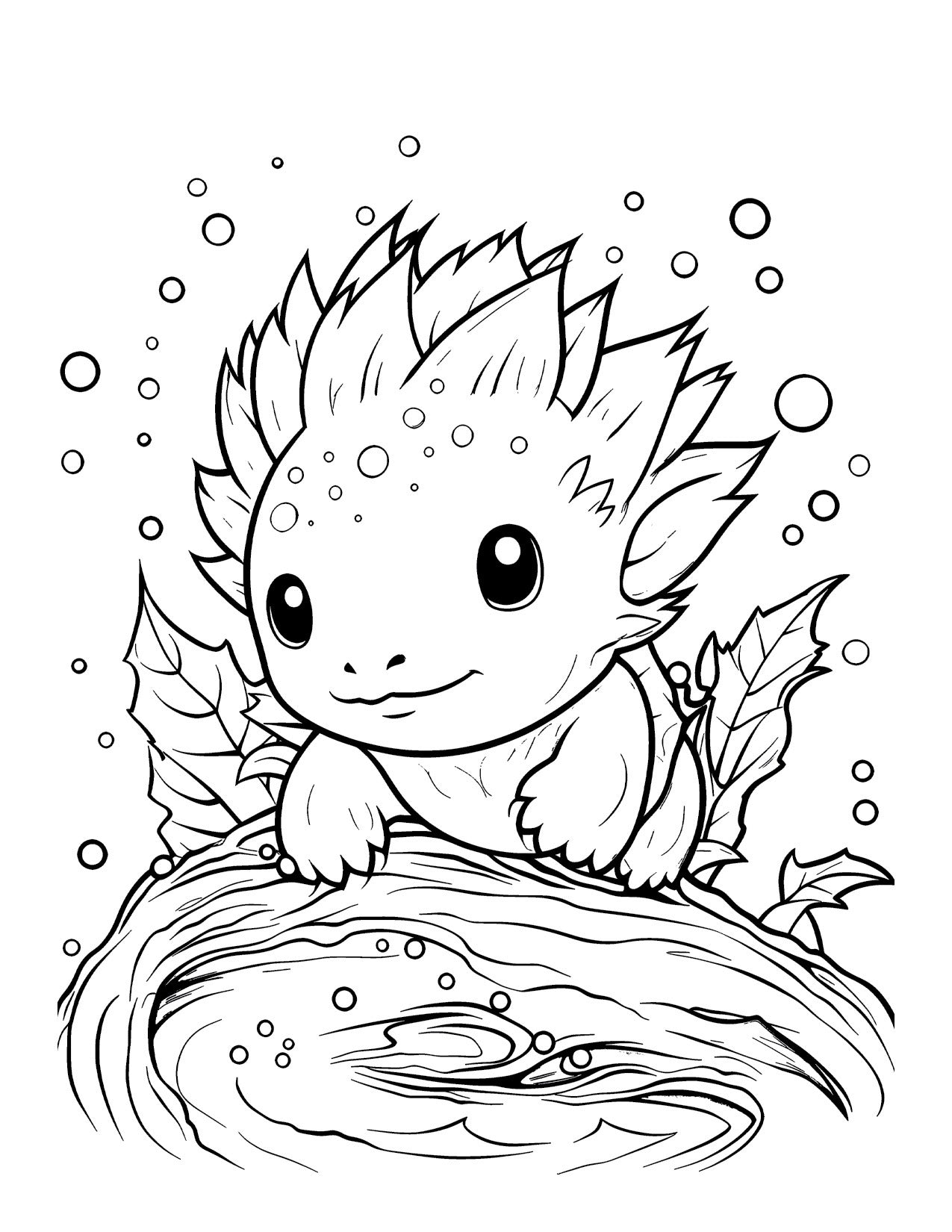 Axol-tastic: A Whimsical Axolotl Coloring Book for Kids and Teenagers PDF