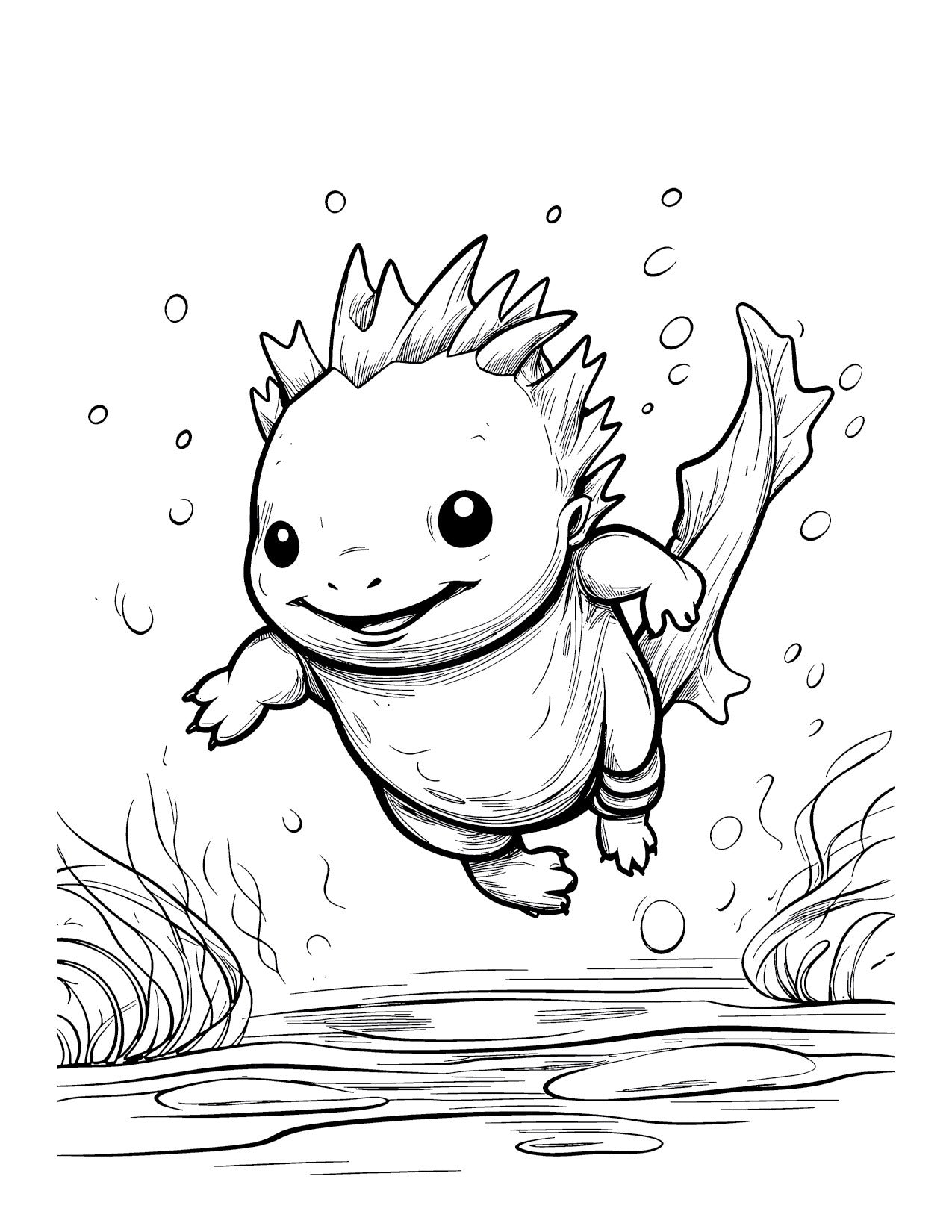 Axol-tastic: A Whimsical Axolotl Coloring Book for Kids and Teenagers PDF