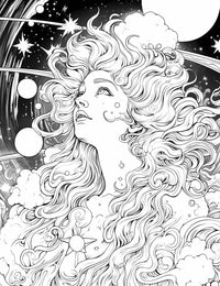 Celestial Dreamscape Adult Coloring Page - Infinite Visibility 🌟✨