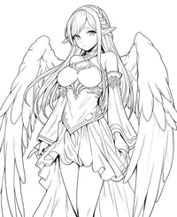 Celestial Maiden: Anime Angel Coloring Page - Infinite Visibility