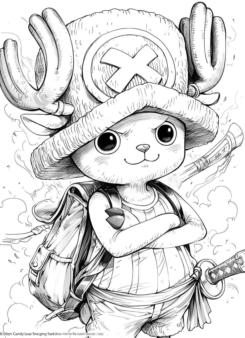 Chopper's Adventure: A Unique Coloring Page for Anime Lovers | Infinite Visibility
