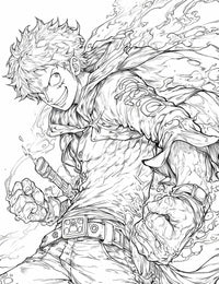 Dynamic Monkey D. Luffy Coloring Page – One Piece Downloadable Art