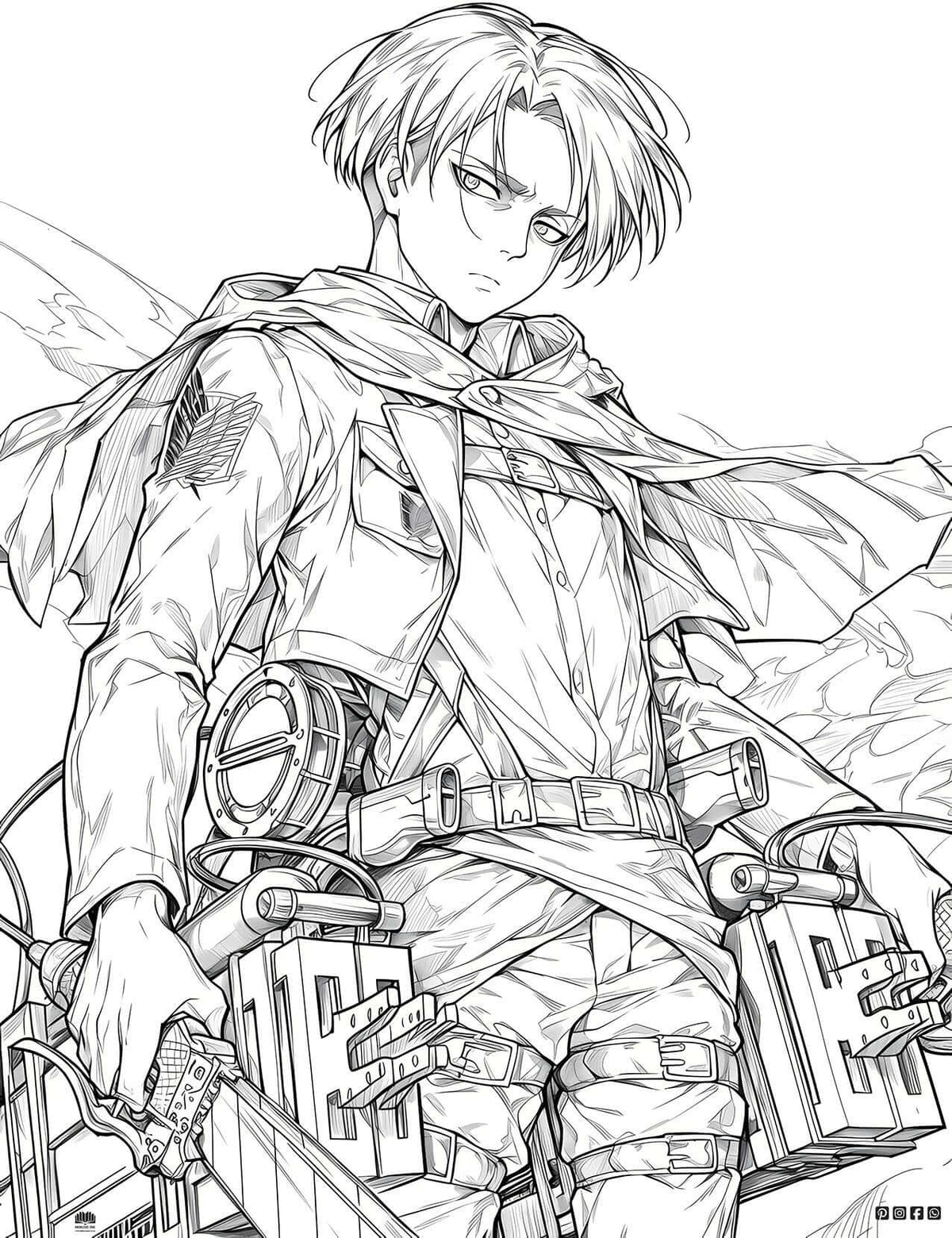 Attack on Titan Scout Regiment Coloring Page