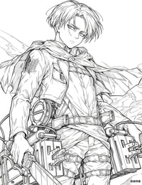 Attack on Titan Scout Regiment Coloring Page