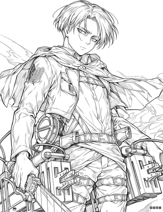 Attack on Titan Scout Regiment Coloring Page