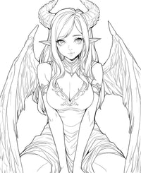 Demonic Grace Anime Coloring Page - Infinite Visibility