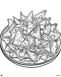 Dive into Deliciousness: Nachos Coloring Extravaganza! 🧀🌶️