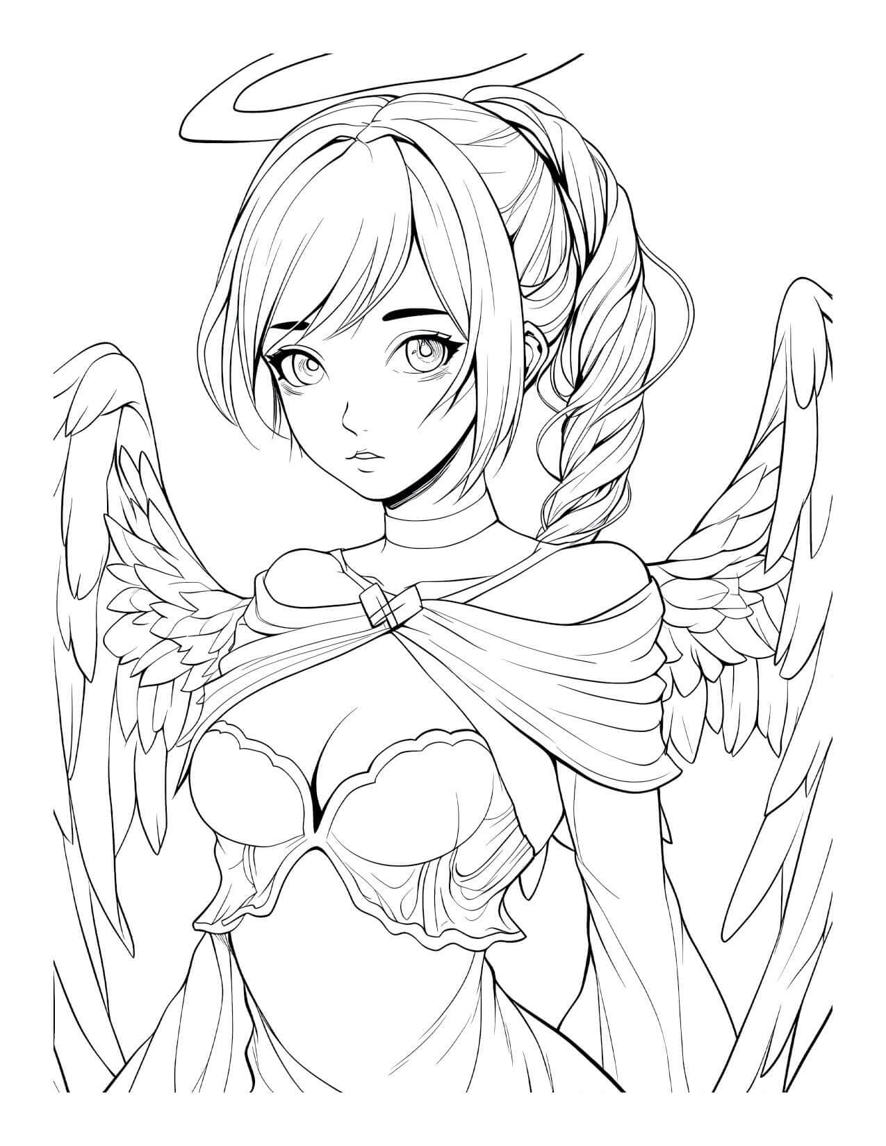 Divine Waifus: An Adult Anime Angel Girls Coloring Book