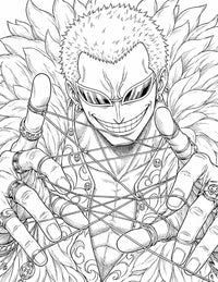 Doflamingo One Piece Coloring Page Heavenly Demon String Web