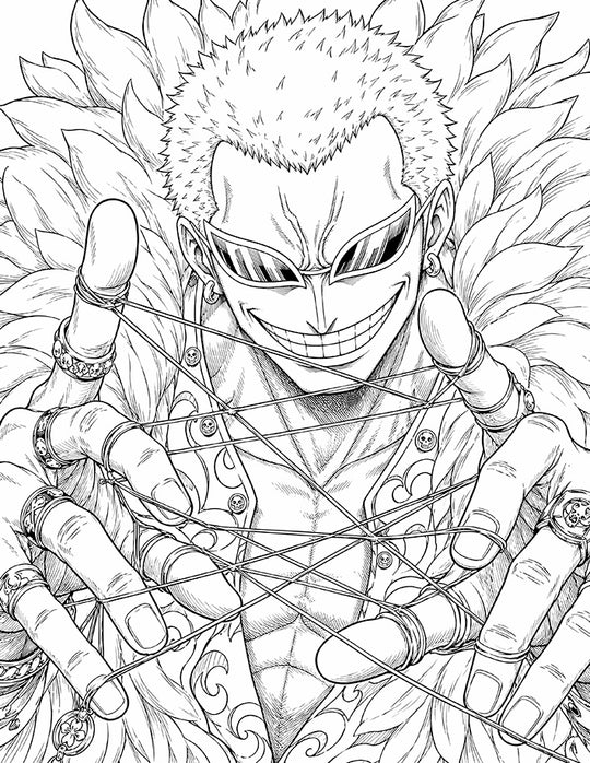 Doflamingo One Piece Coloring Page Heavenly Demon String Web