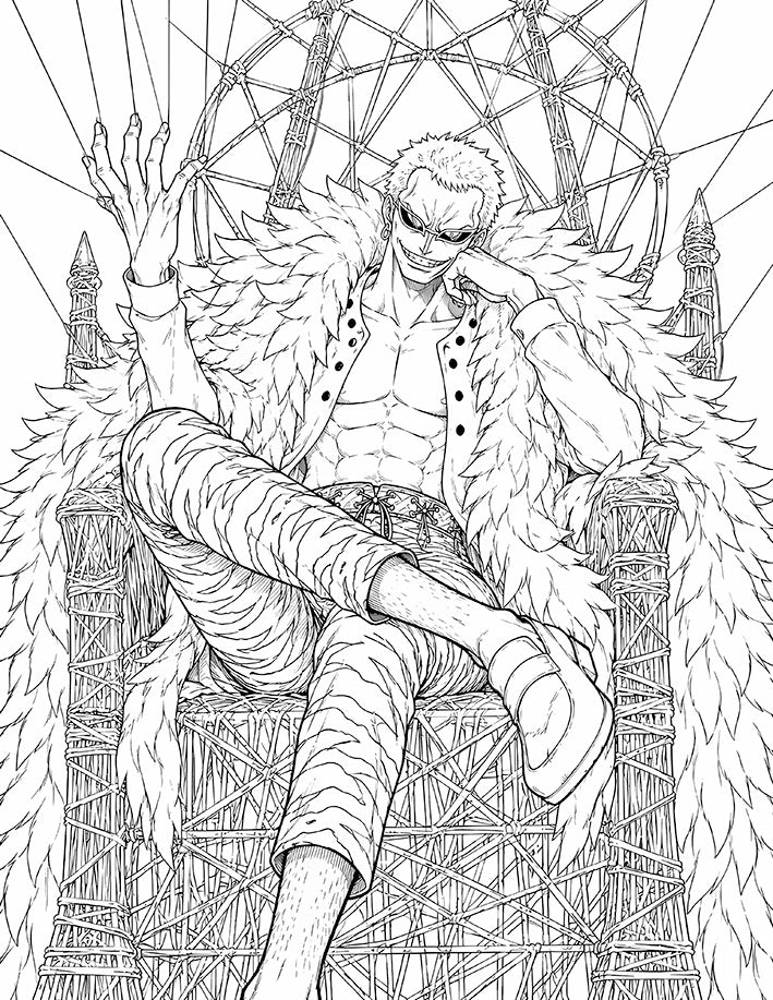 Doflamingo One Piece Coloring Page String Master Heavenly Demon