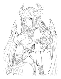 Enchanted Demons: An Anime Waifu demon Girls Coloring Book for Adults Vol-1